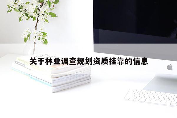 關于林業(yè)調查規(guī)劃資質掛靠的信息